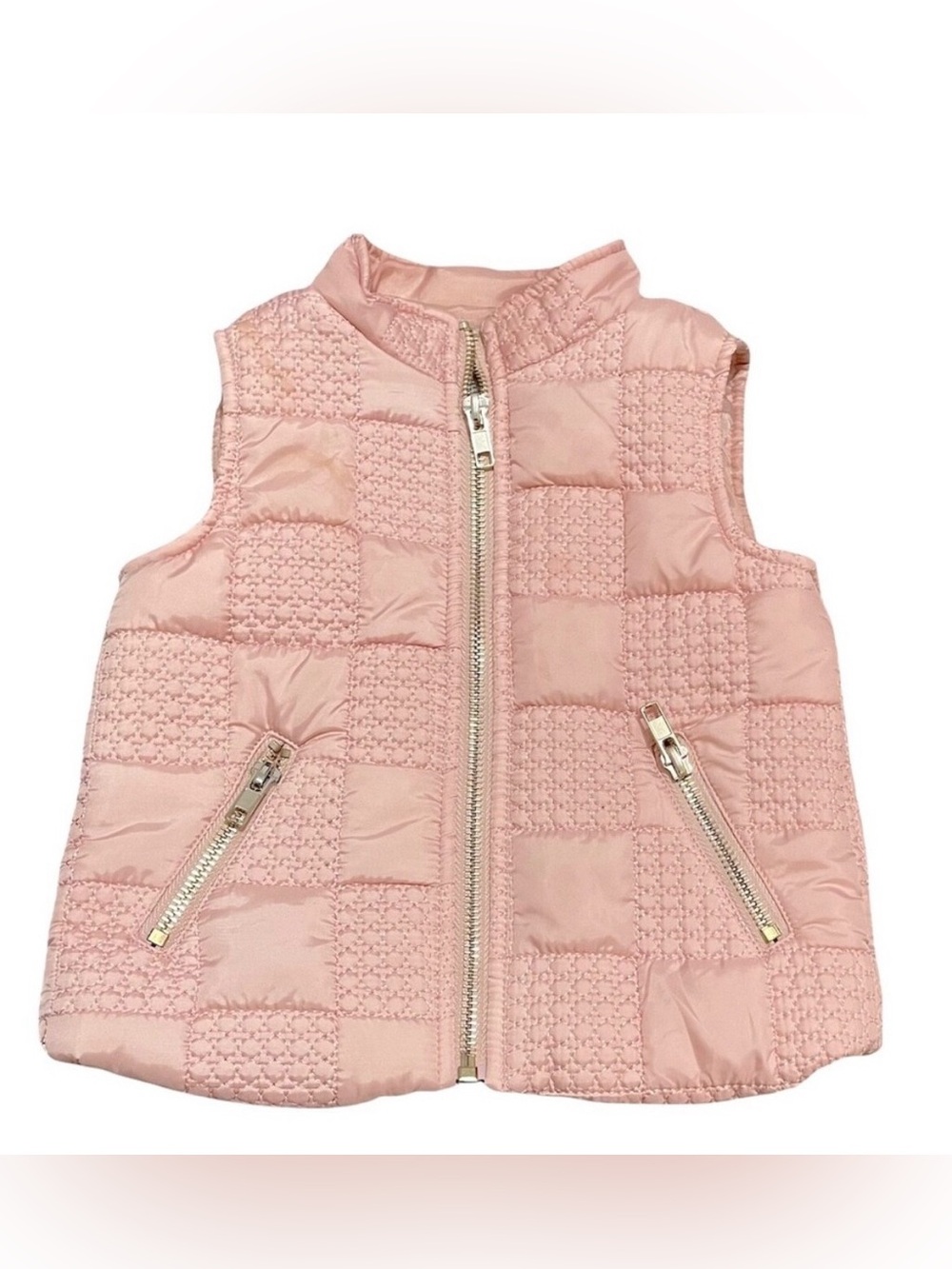 Tahari Girls Pink Quilted Zip Up Puffer Vest Size 18M